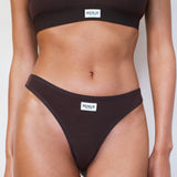 Tencel Ribbed Thong - Espresso